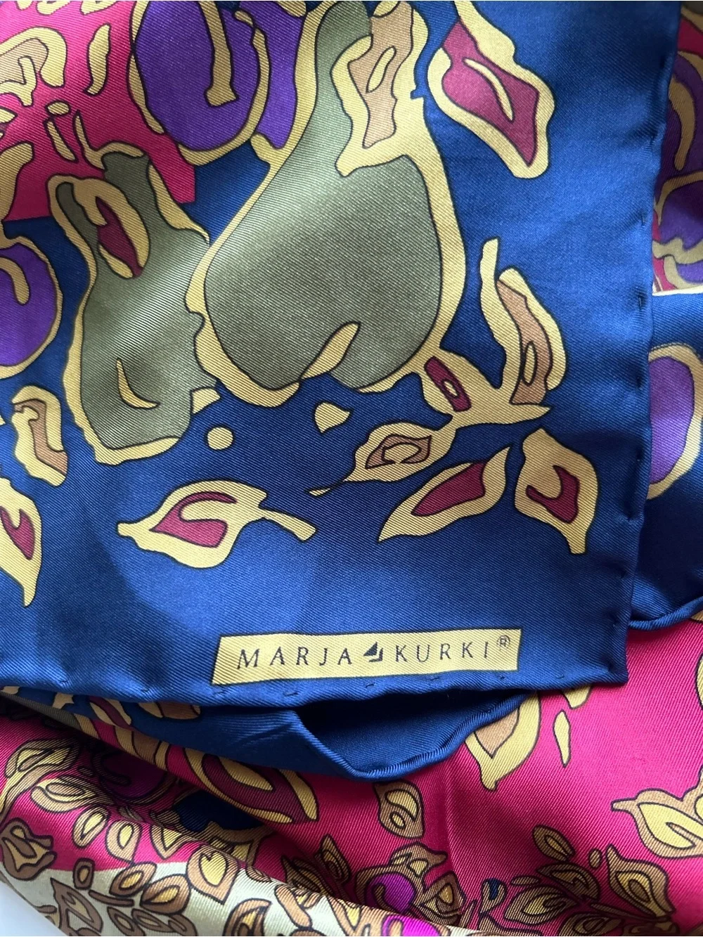 Marja Kurki Silk Vintage Square Colorful scarf